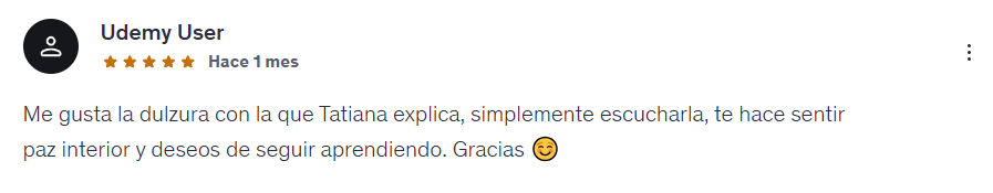 Testimonio de Udemy User